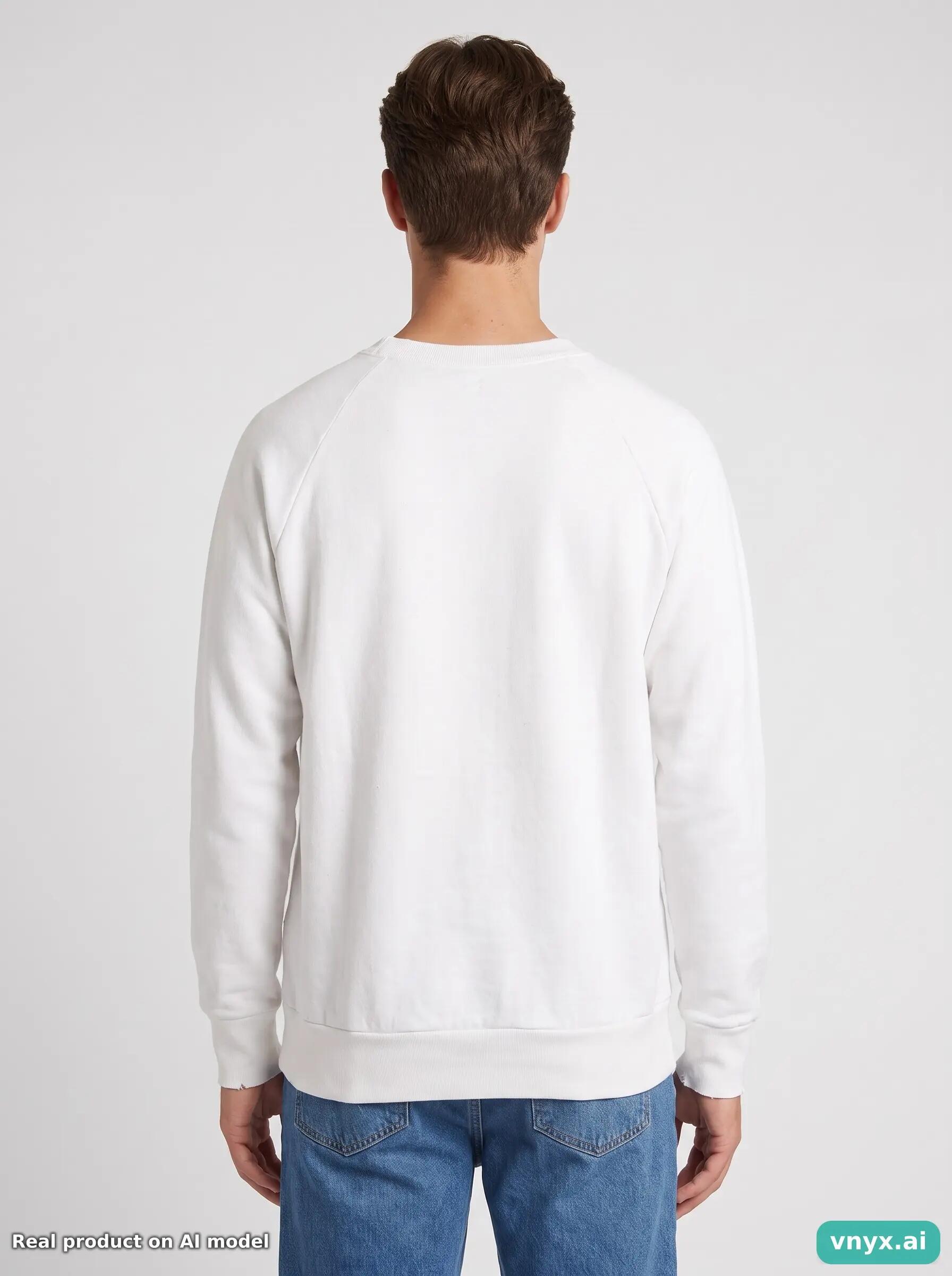 Second Life - Vintage Fruit of the Loom White Sweatshirt men M 2/6