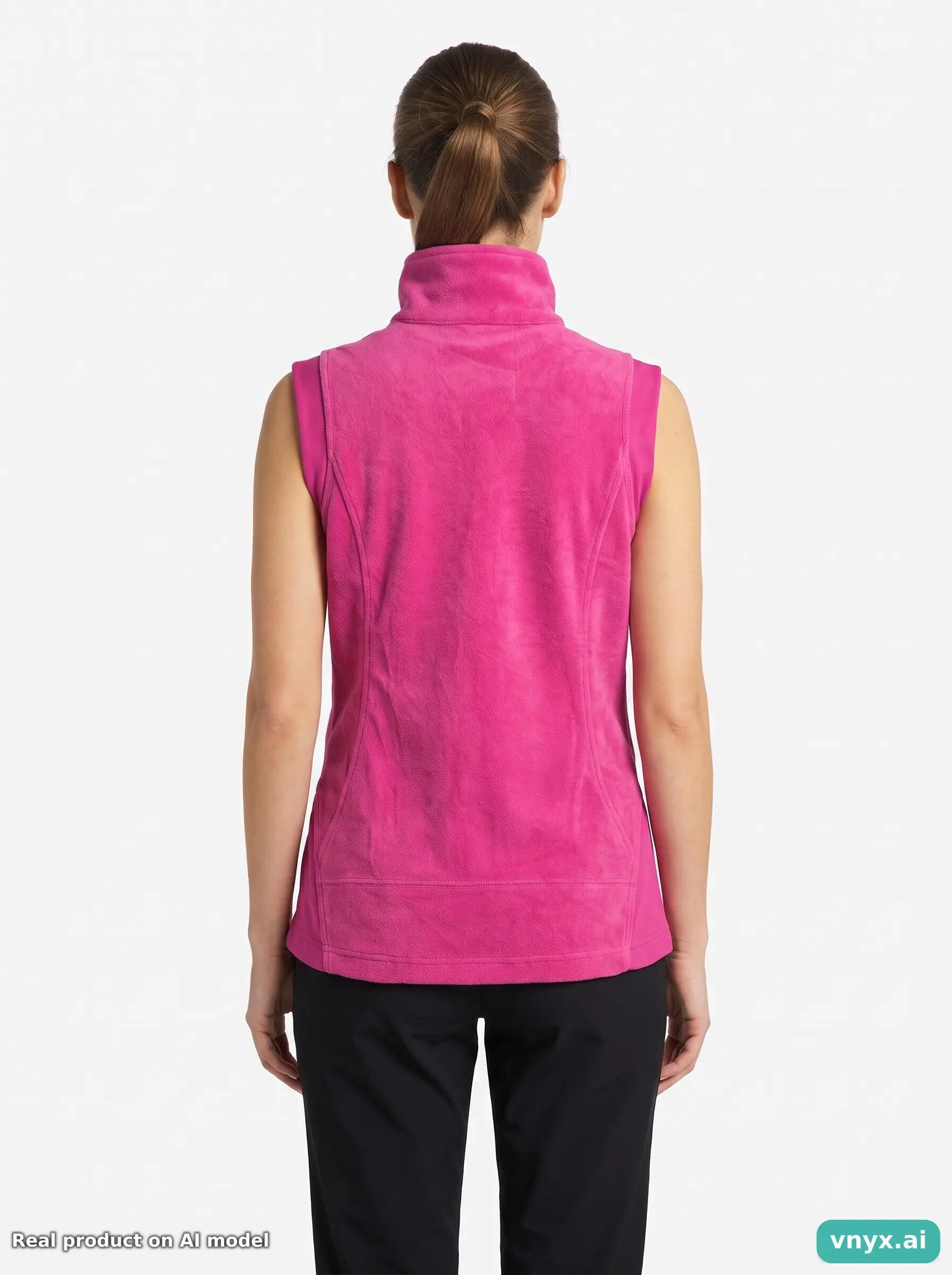 Second Life - Vintage Columbia Sportswear Fuchsia Fleece Vest Women M 3/5