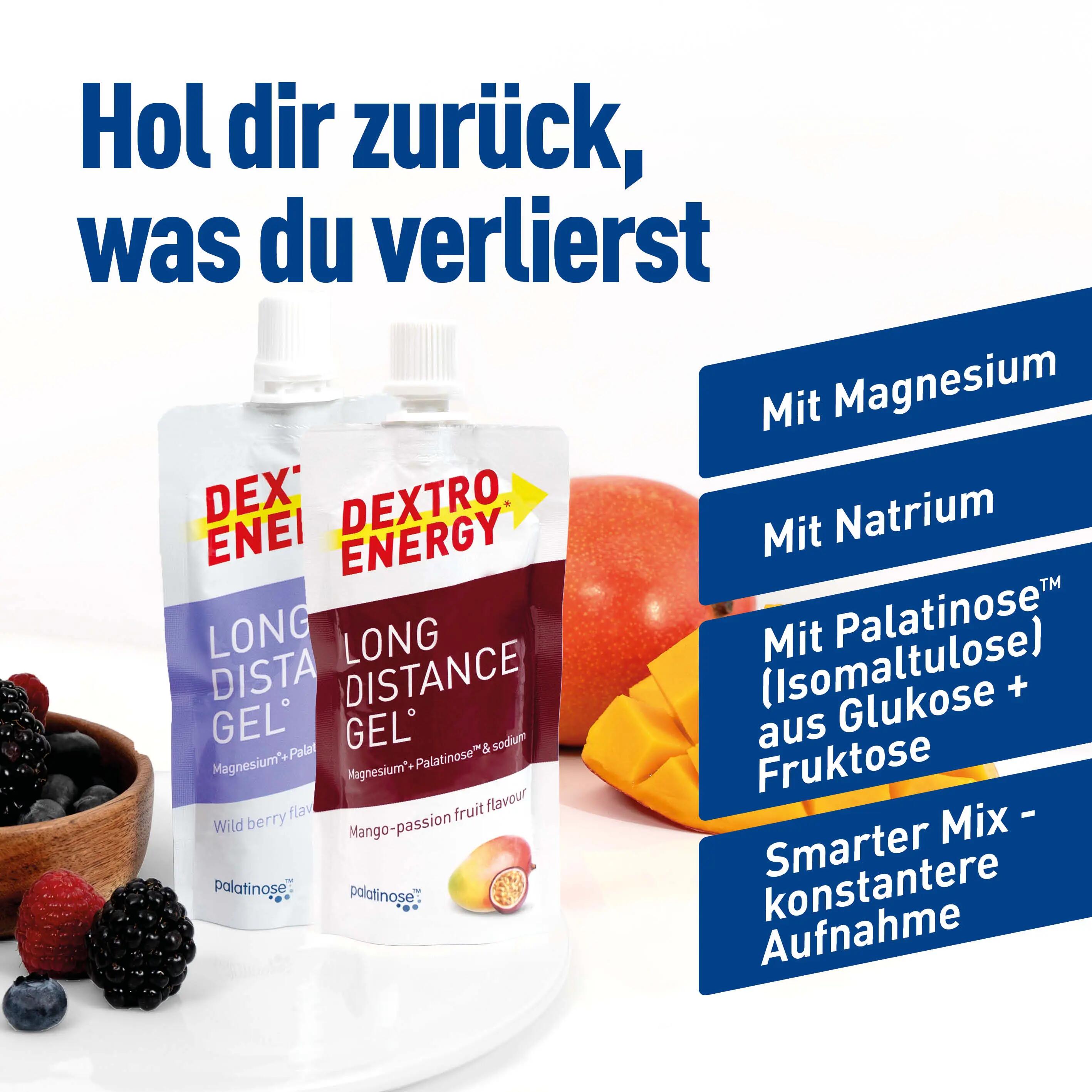 Long Distance Gel Mix Pack 2 Sorten, 12x50ml, slow release high carb energy gel 4/7