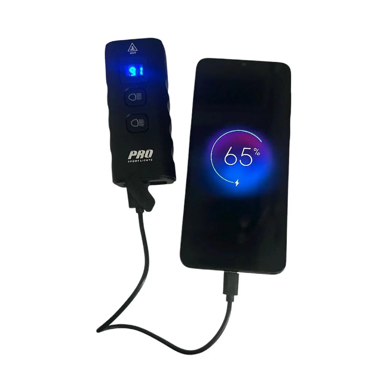 Set di luci per bicicletta luce anteriore e posteriore LED 1800 e 250 lumen 9/15