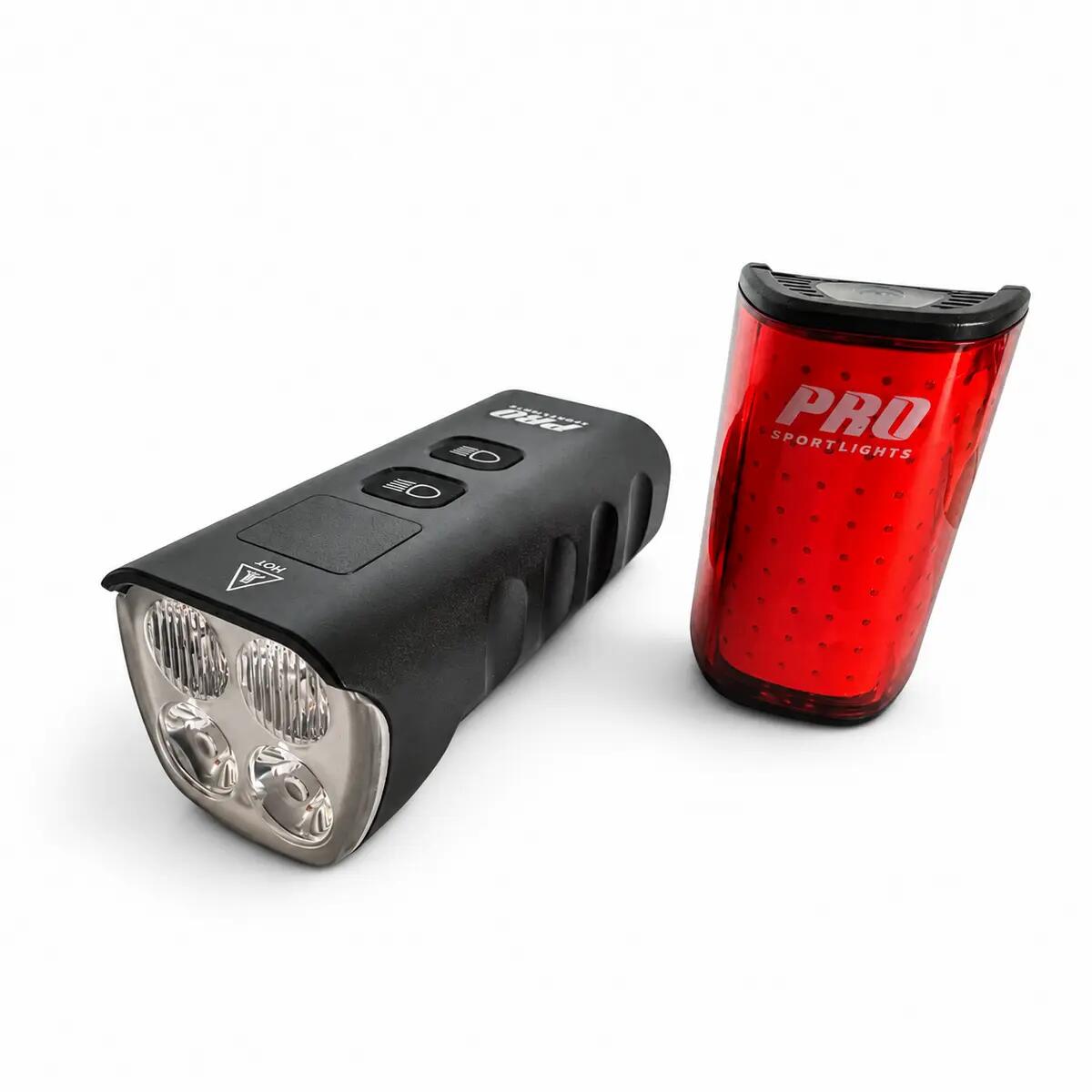 Set di luci per bicicletta luce anteriore e posteriore LED 1800 e 250 lumen 14/15
