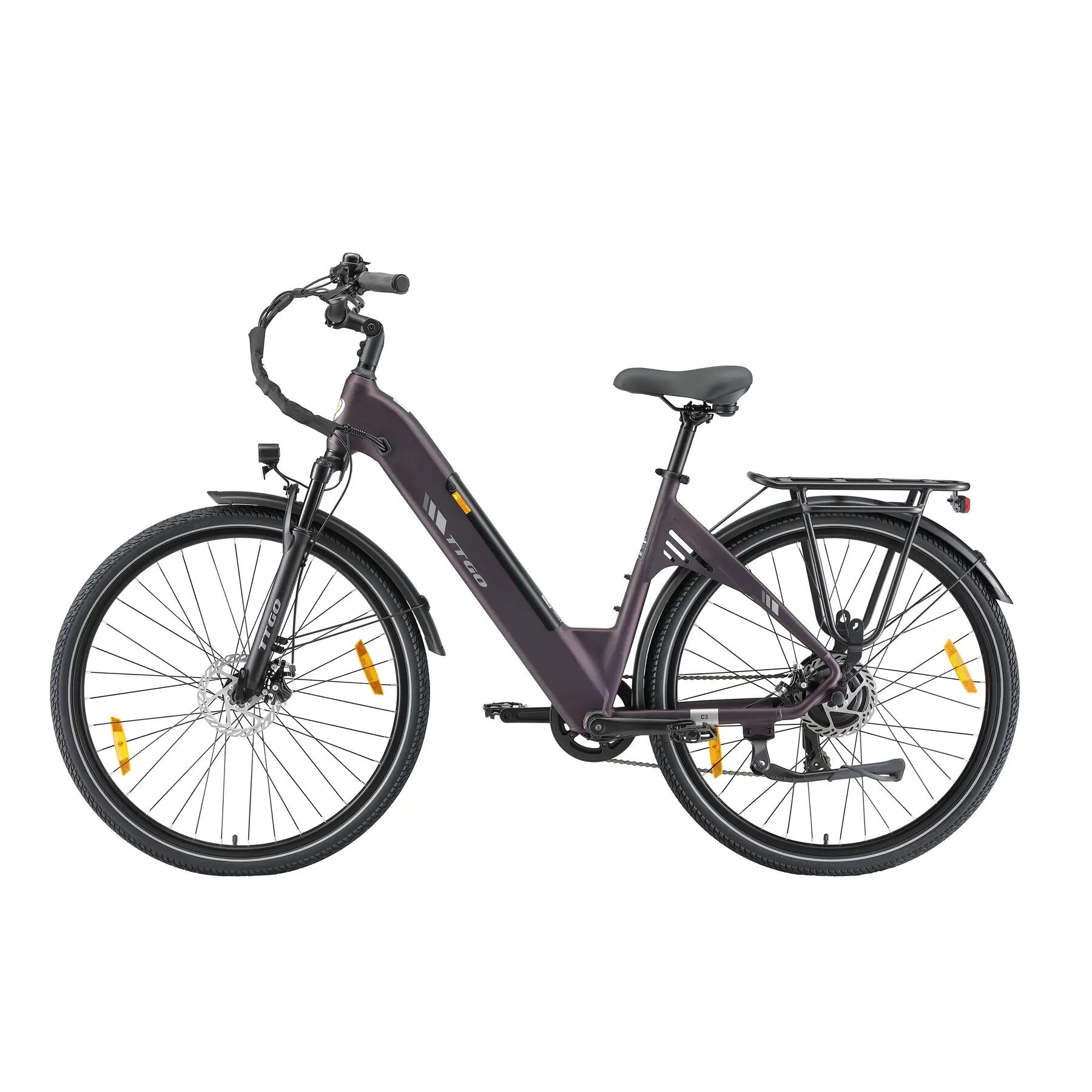 Mestský elektrobicykel pre dospelých TTGO C3SE batéria 36V 18Ah motor 250W 9/15