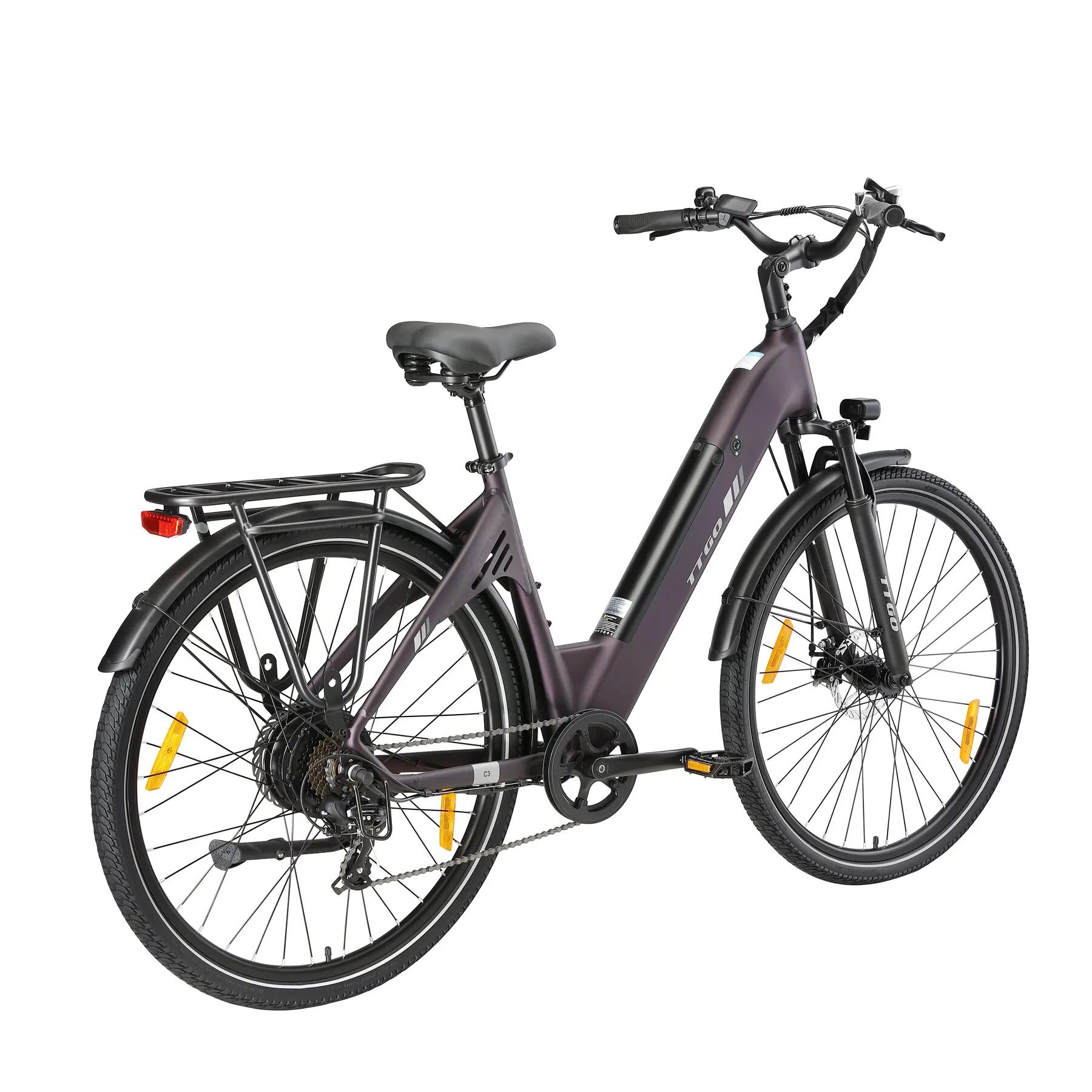 Mestský elektrobicykel pre dospelých TTGO C3SE batéria 36V 18Ah motor 250W 7/15
