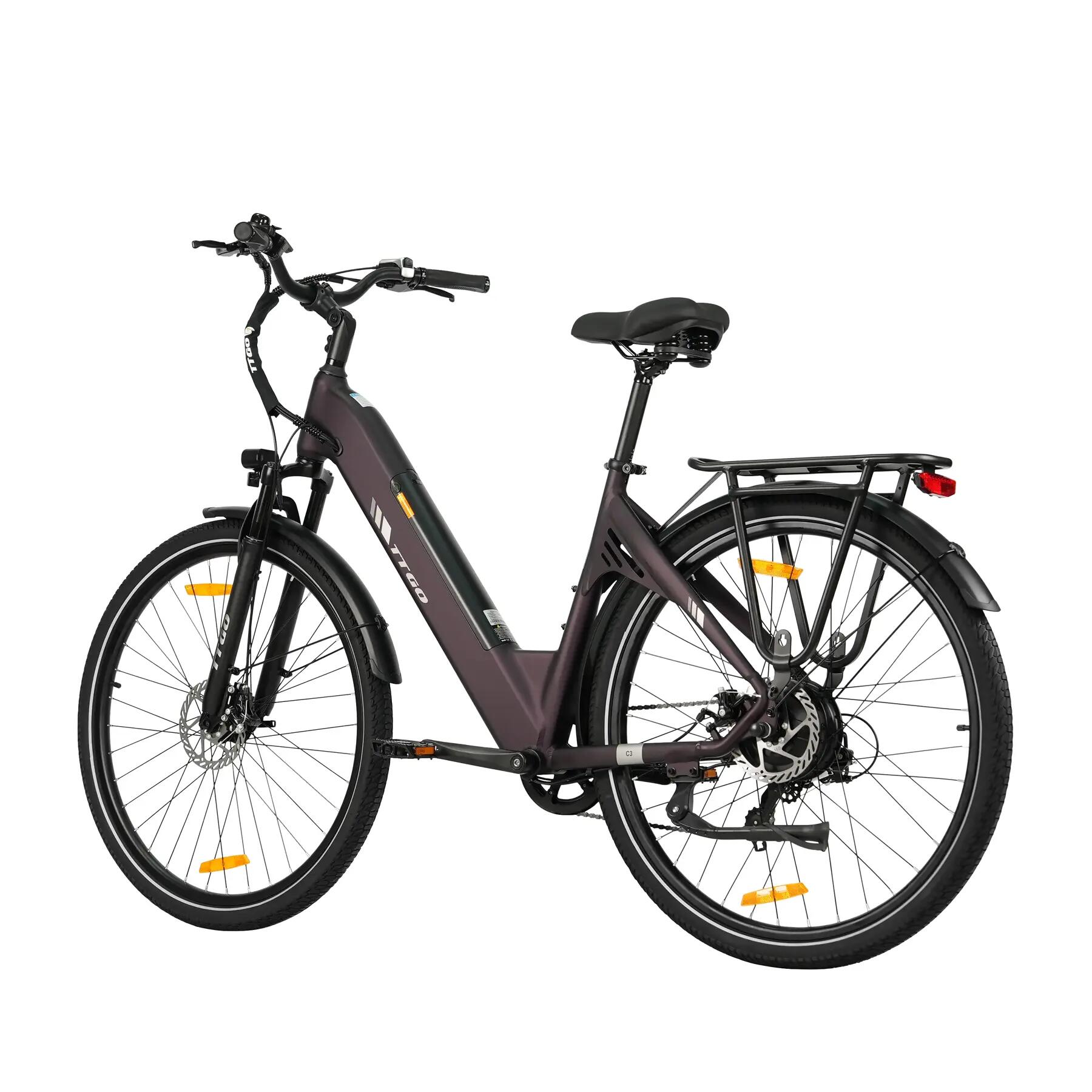 Mestský elektrobicykel pre dospelých TTGO C3SE batéria 36V 18Ah motor 250W 6/15