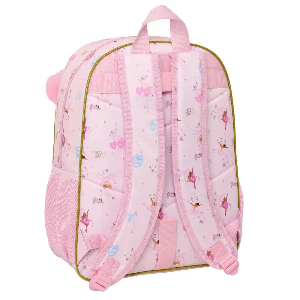 Mochila Escolar Infantil Barbie Ballet Adaptable a Carro con Bolsillo Rosa 6/6