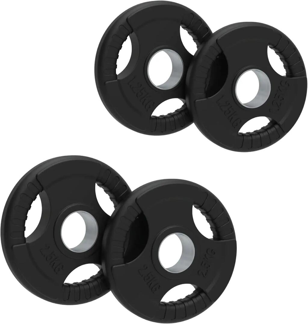 Olympijské gumové závažia Tri-Grip, čierne, párové sady, 7,5 kg