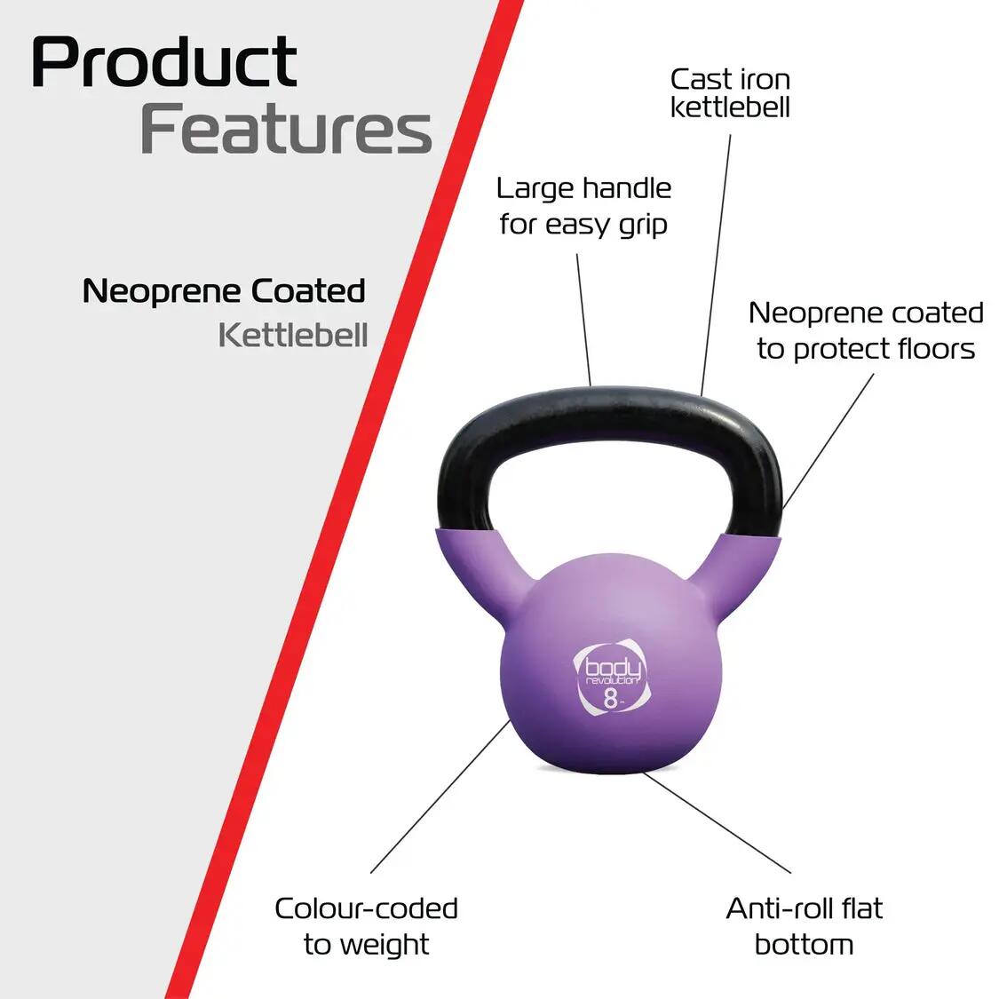 Kettlebells de neoprene Body Revolution de 8 kg 3/6