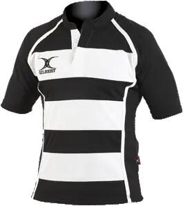 Gilbert maillot de rugby Xact Hooped noir blanc 3XL vêtements de sport
