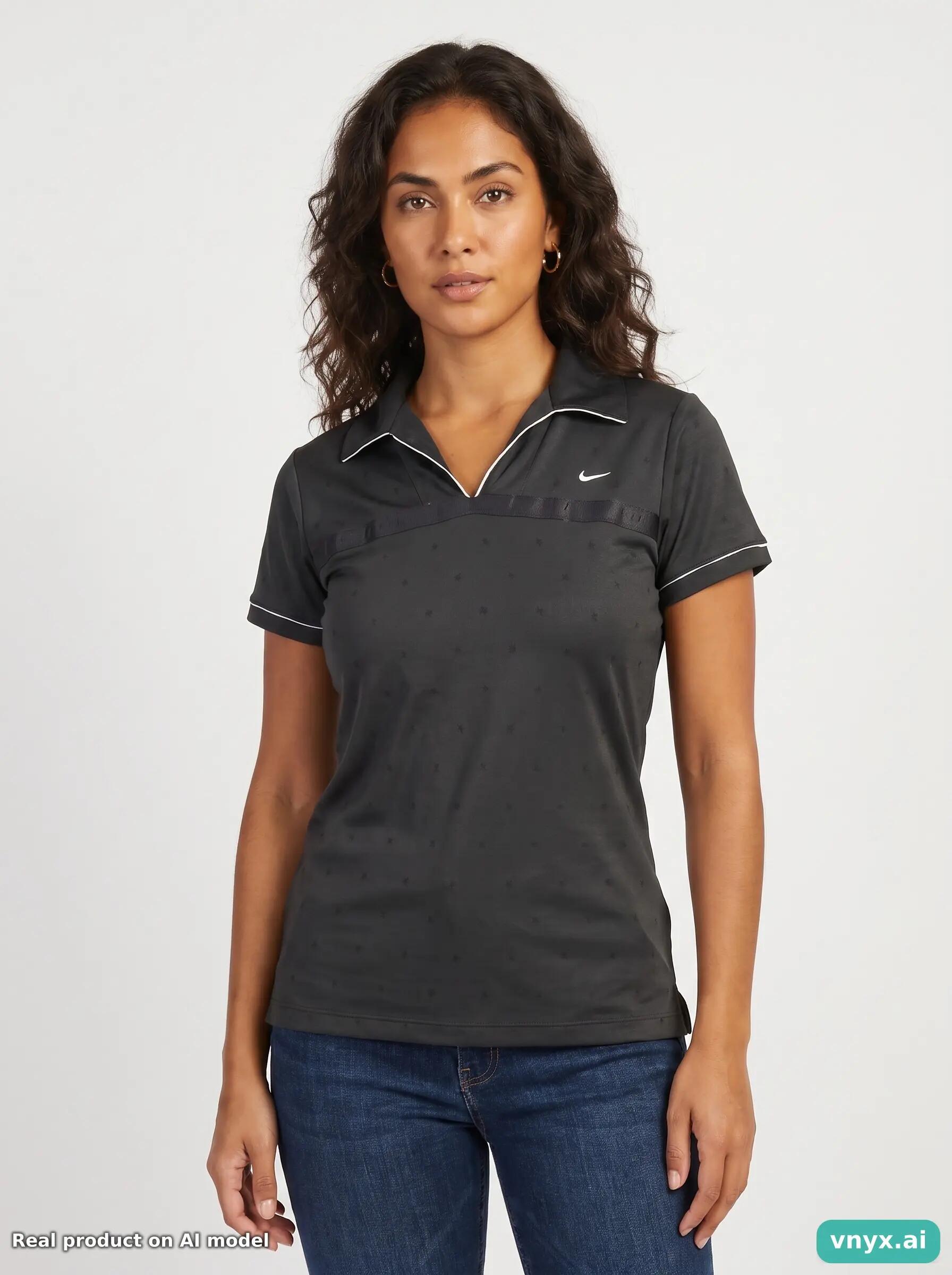 Second Life - Vintage Nike Black Polo Shirt Women M 5/5