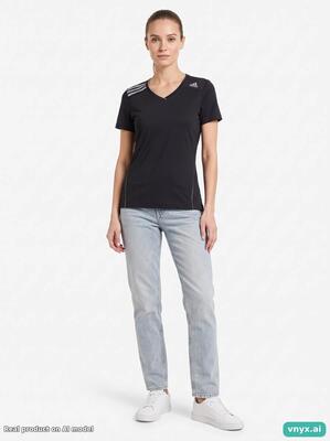 Second life - vintage adidas black sports t-shirt women s