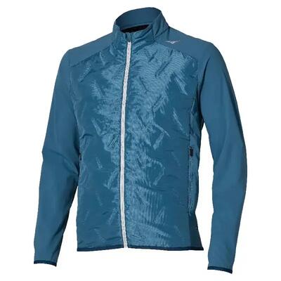 Hardloopjack - heren - mizuno tech breath jacket - ademend, waterdicht - blauw