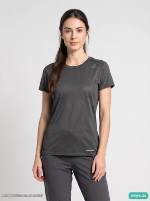 Second life - vintage adidas dark grey sports t-shirt women m