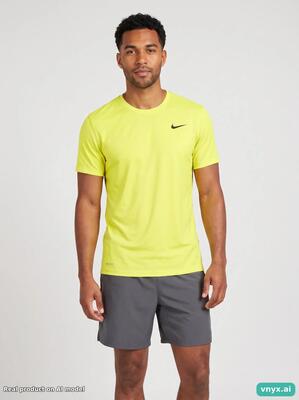 Second life - vintage nike neon yellow sports t-shirt men l