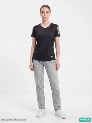 Second life - vintage adidas black sports t-shirt women s