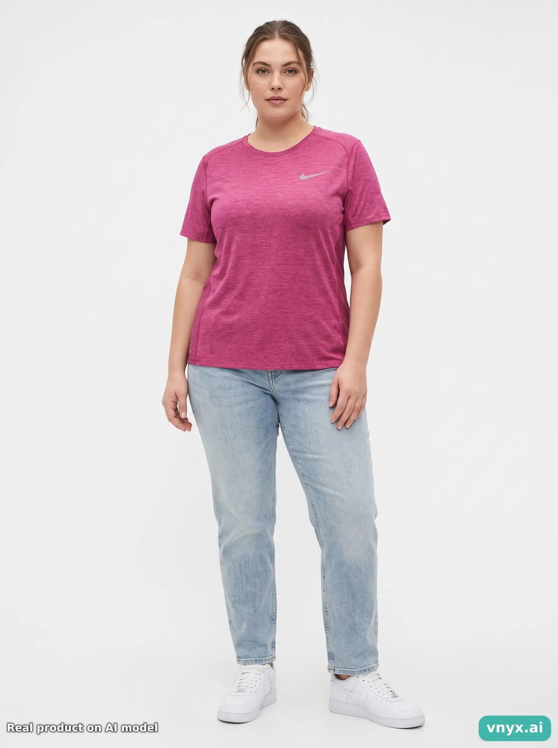 Second Life - Nike Running T-Shirt in Magenta size L Sports T-shirt 3/5
