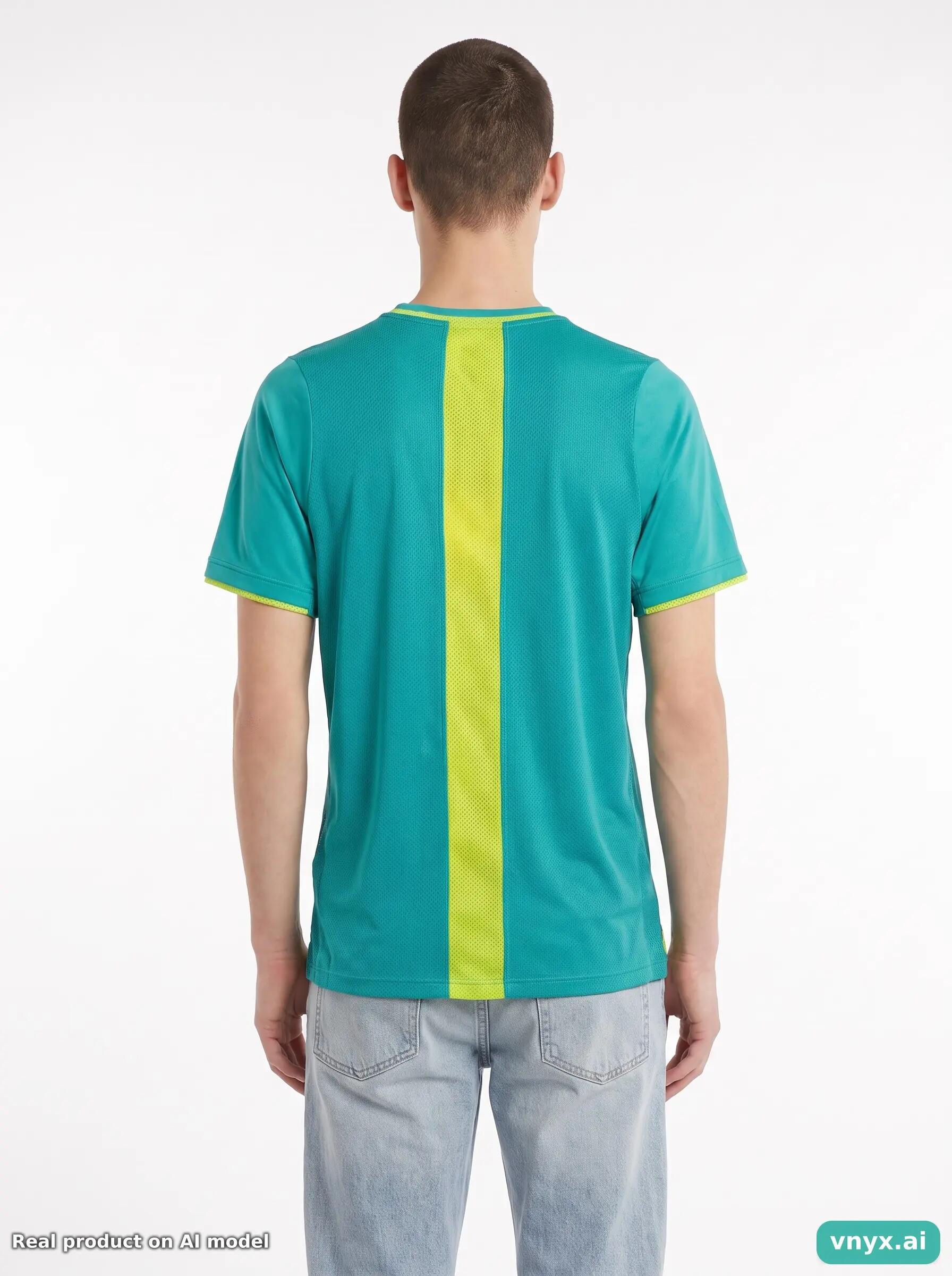 Second Life - Vintage Asics Turquoise T-Shirt Men S 2/5