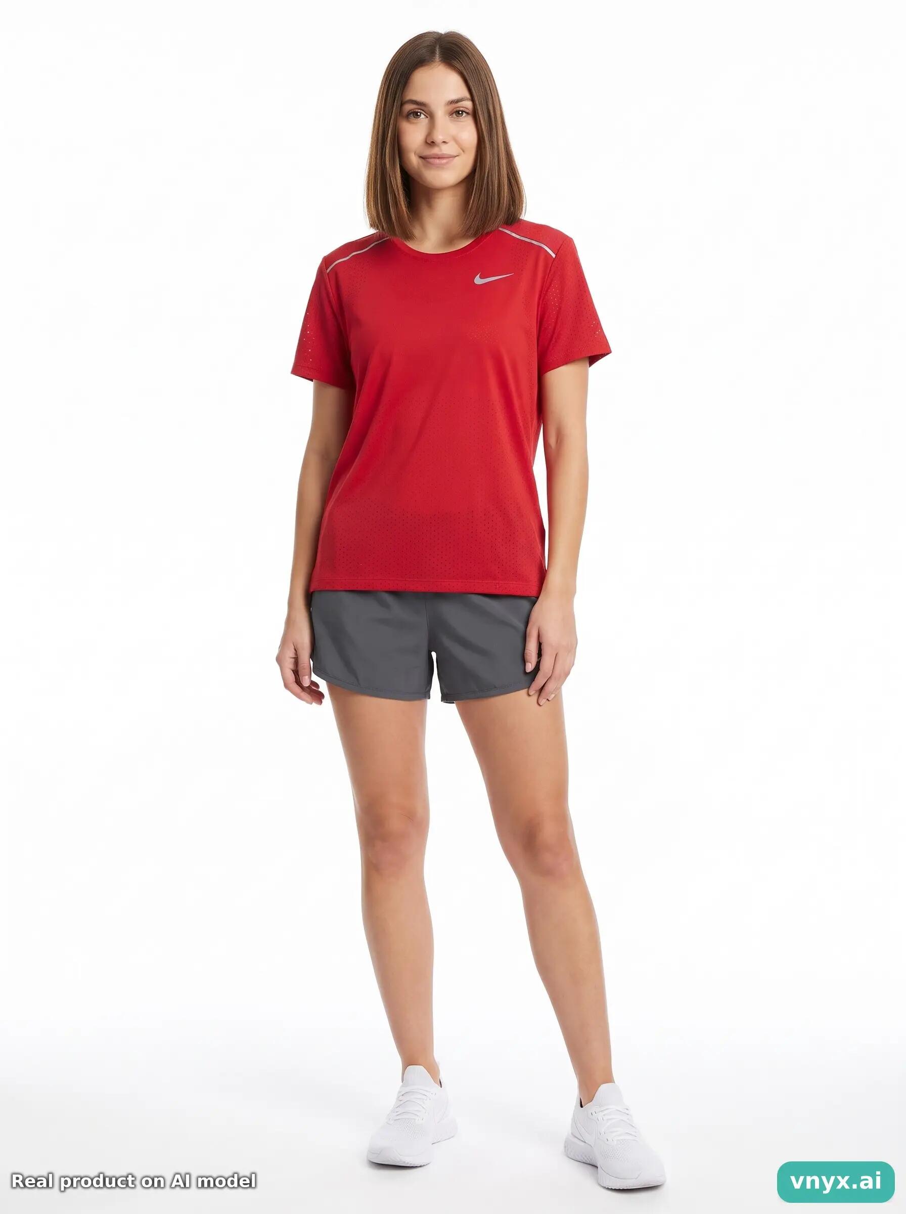 Second Life - Athletic Nike Sports T-Shirt in Red size L 3/5