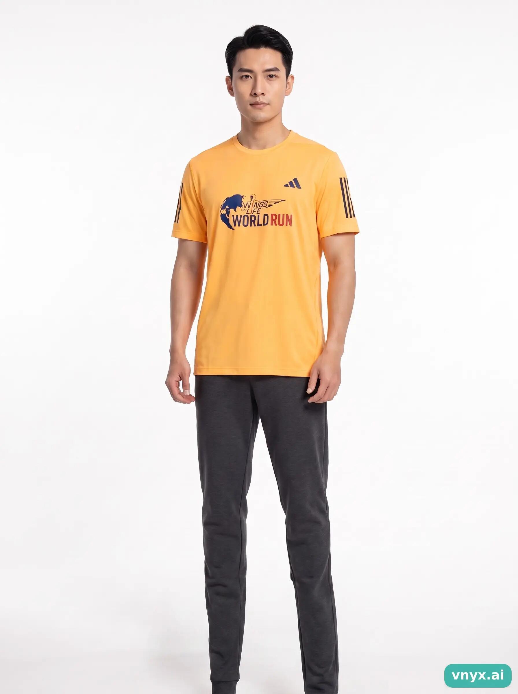 Second Life - Vintage Adidas Bright Orange Sports T-Shirt Men L 1/5