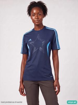 Second life - athletic adidas sports t-shirt in navy blue size s