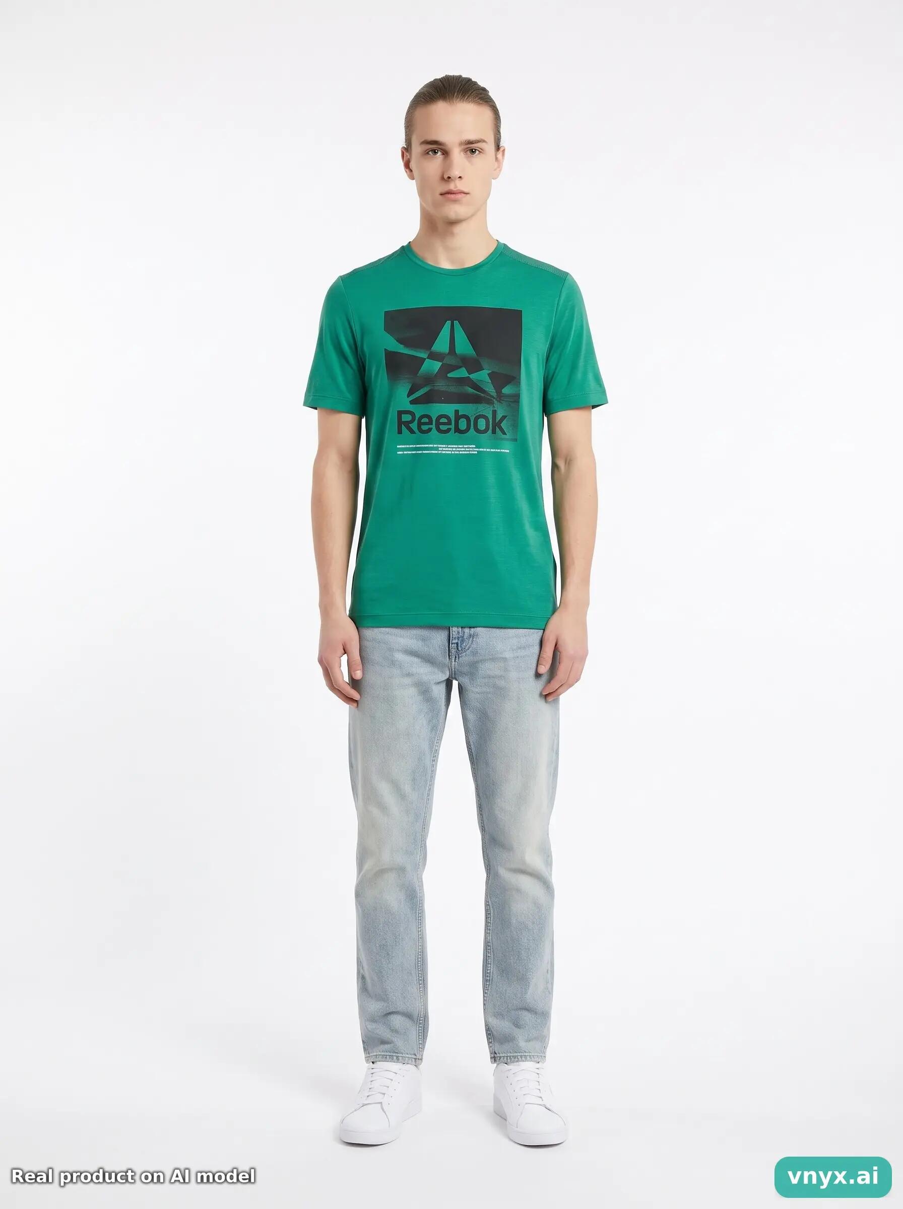 Second Life - Vintage Reebok Green Sports T-shirt Men S 3/5