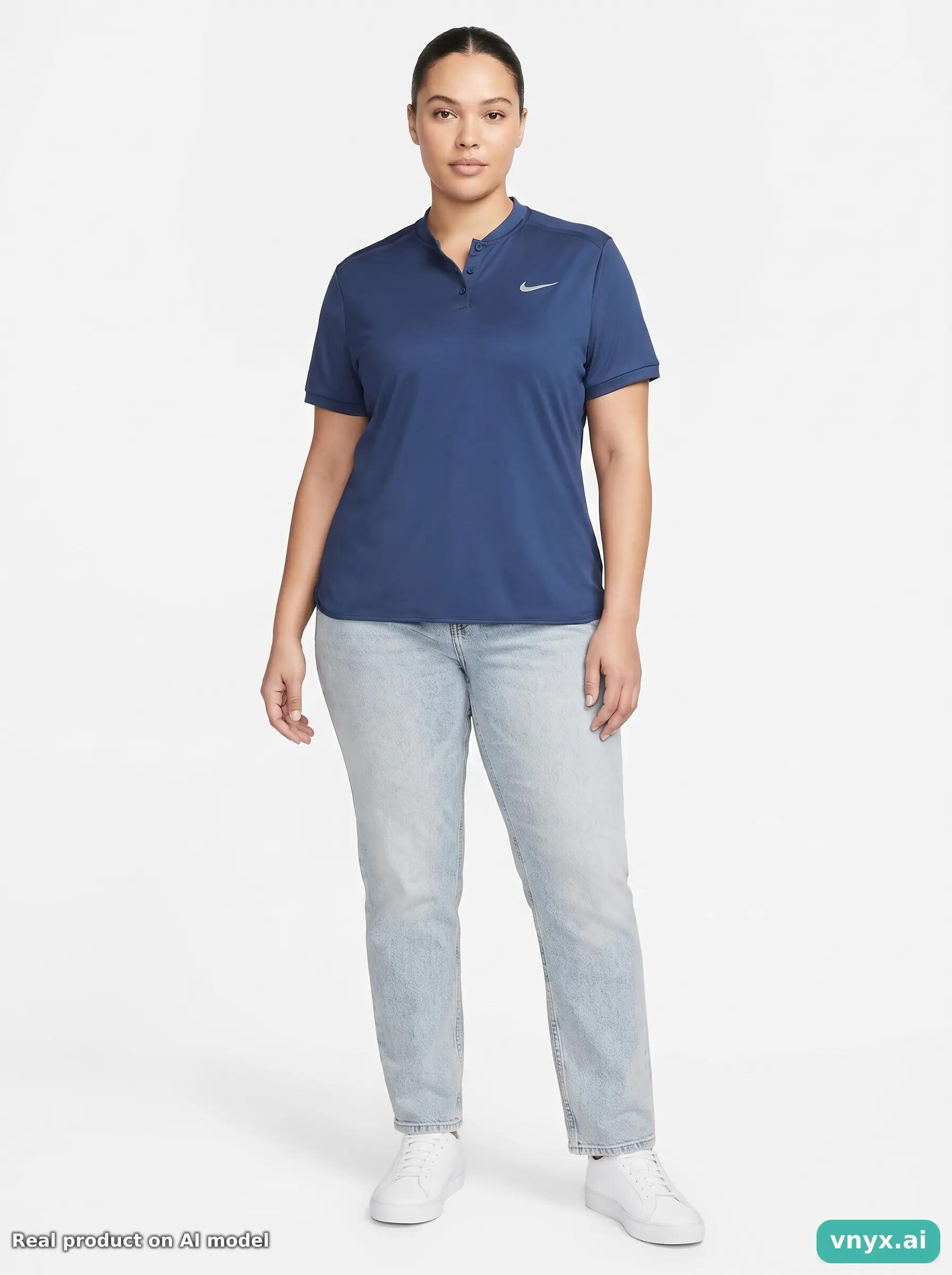 Second Life - Athletic Nike Polo Shirt in Navy Blue size L 3/5