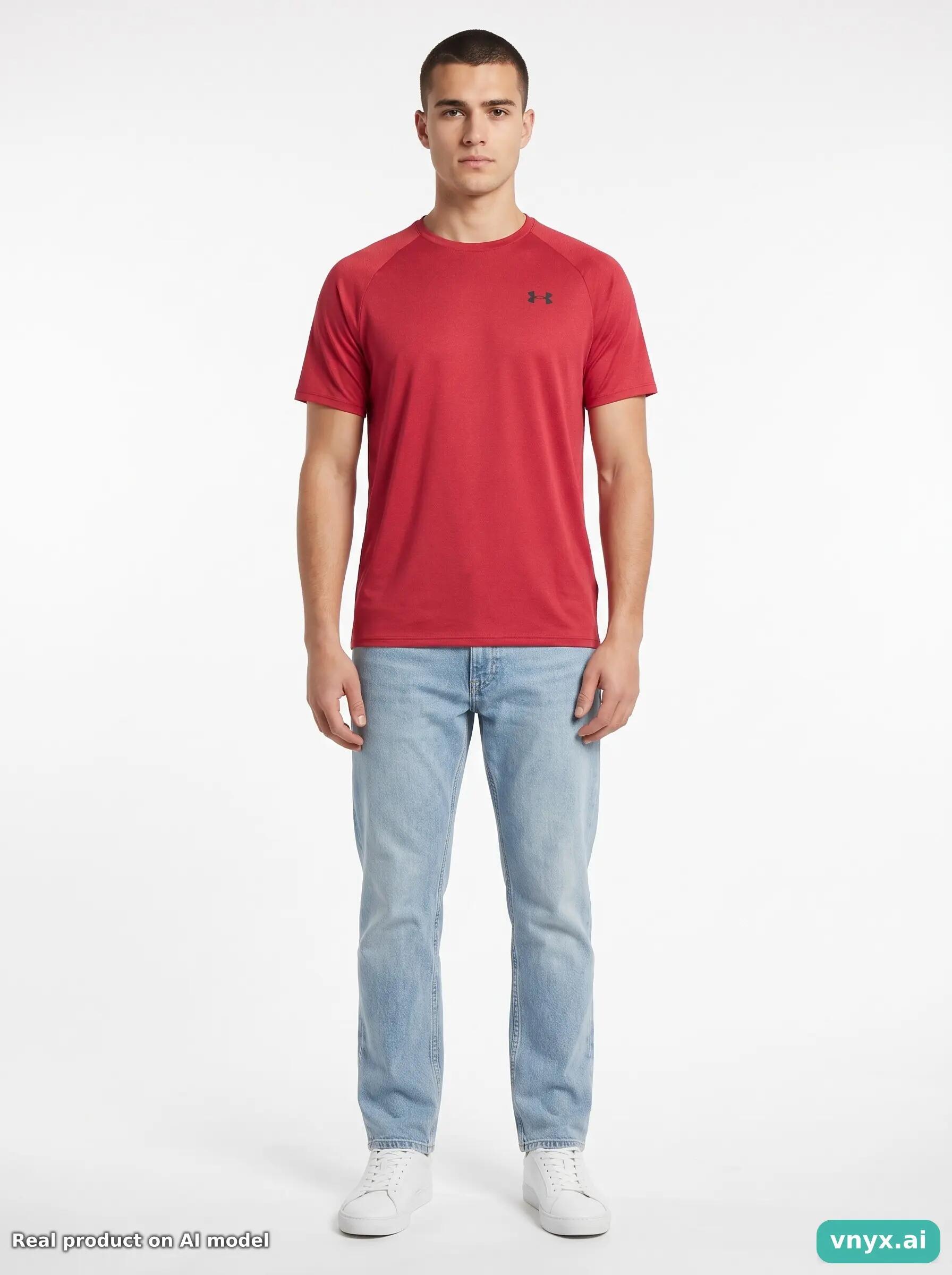 Second Life - Vintage Under Armour Red Sports T-shirt Men 3/5