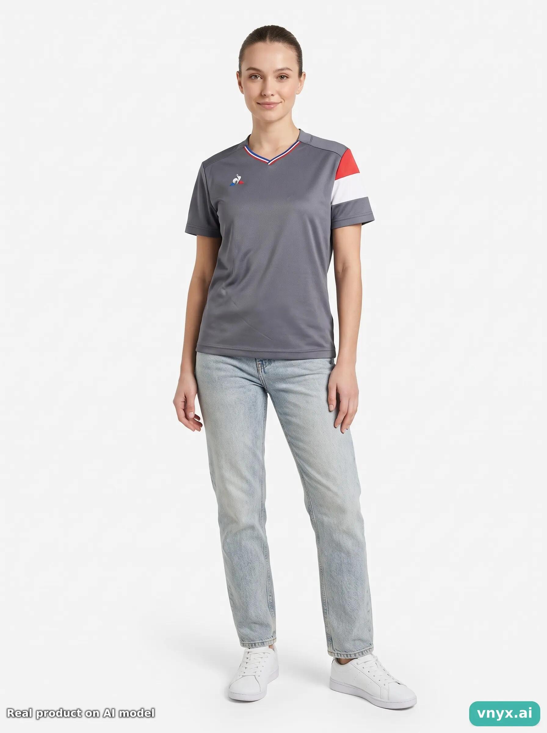 Second Life - Athletic Le Coq Sportif T-Shirt in Charcoal Grey size M Sports 3/5