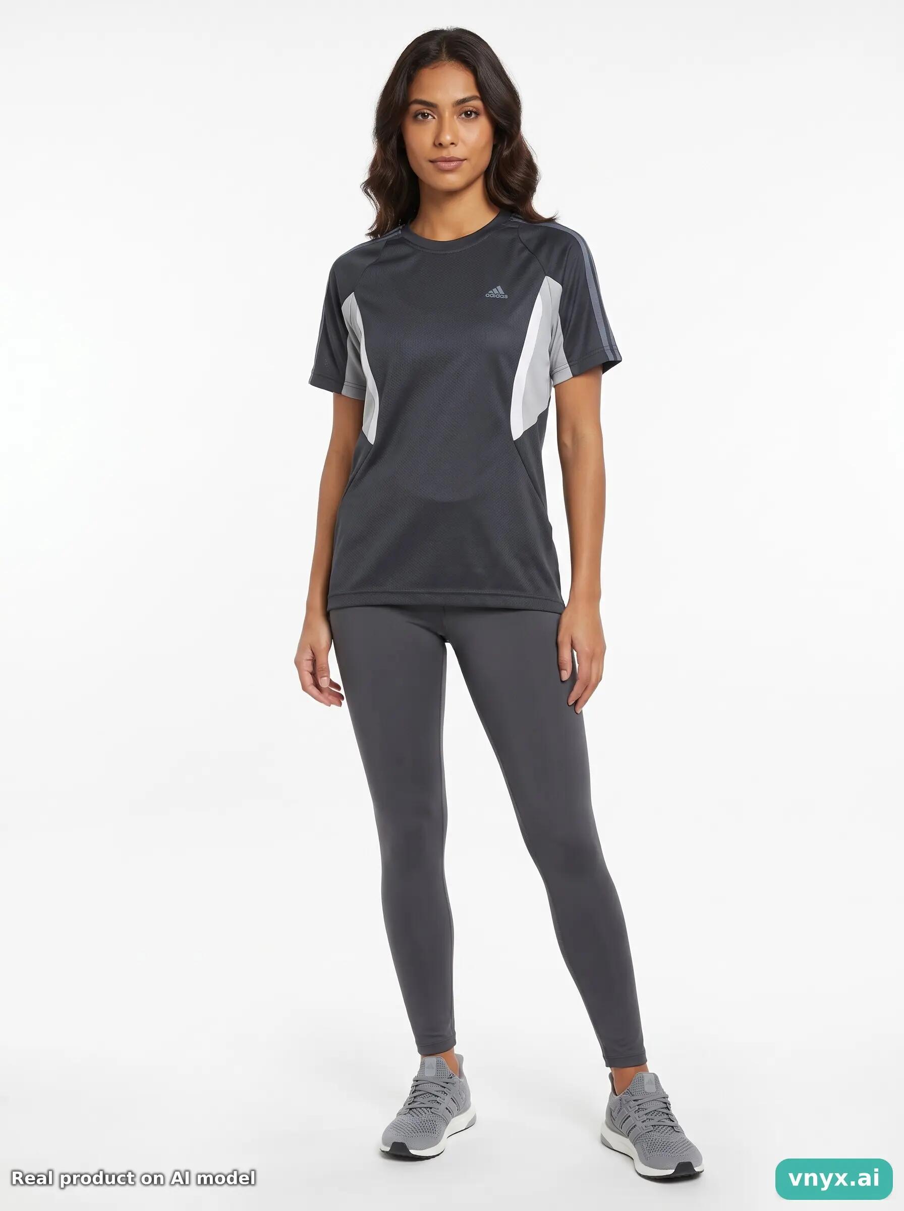 Second Life - Athletic Adidas Sports T-shirt in Black size M 3/5