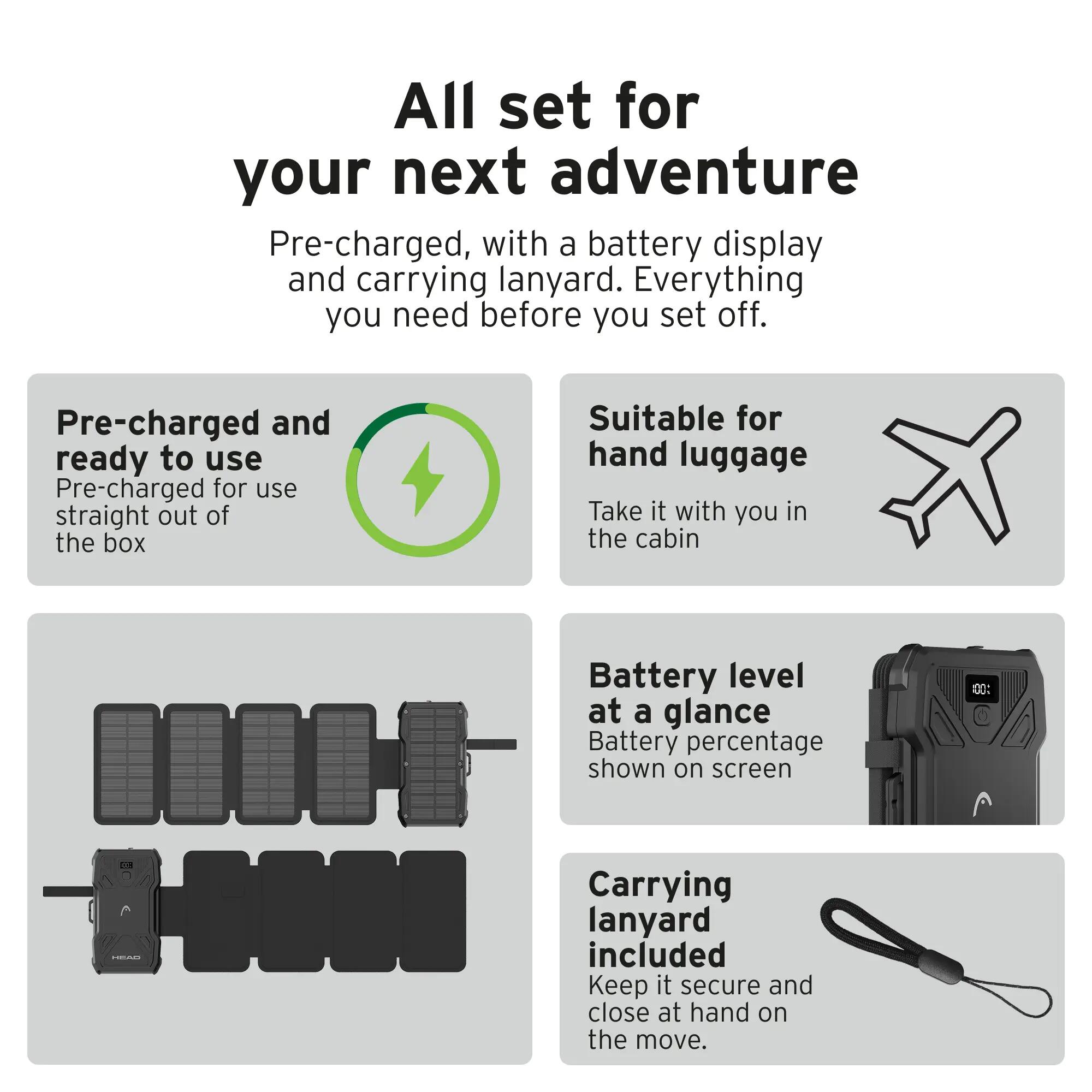 Batterie externe solaire  Trek 10 000 mAh 7/9
