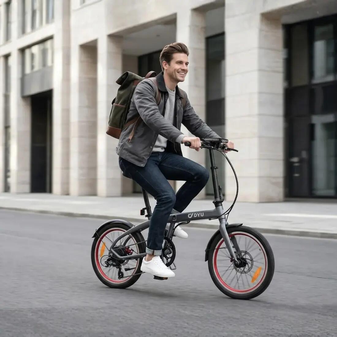 Skladací elektrický bicykel DYU SP1 20 palcov s powerbank batériou 5/6