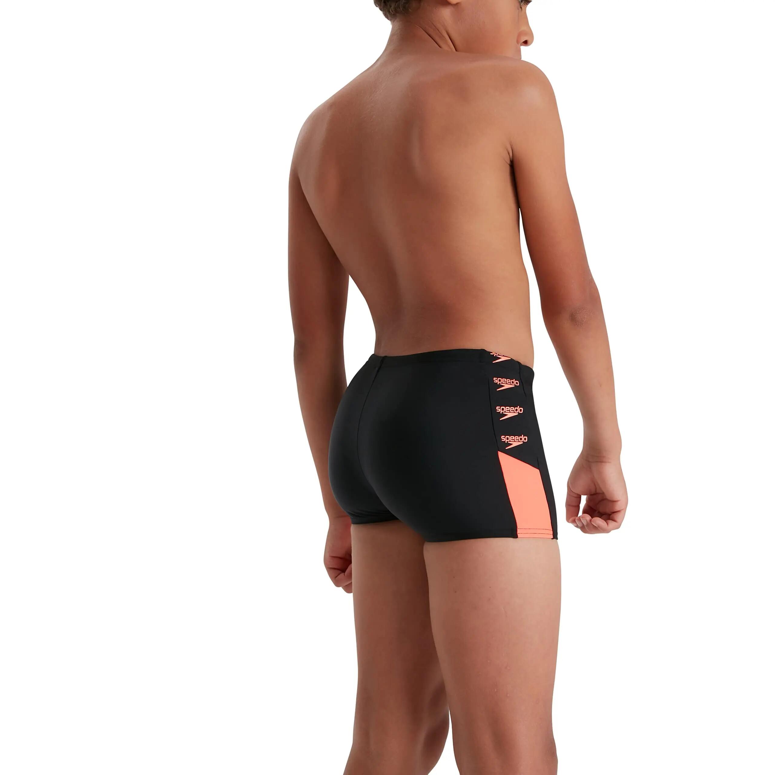Aquashort nuoto ragazzo - Boom Logo - nero/rosso 3/3