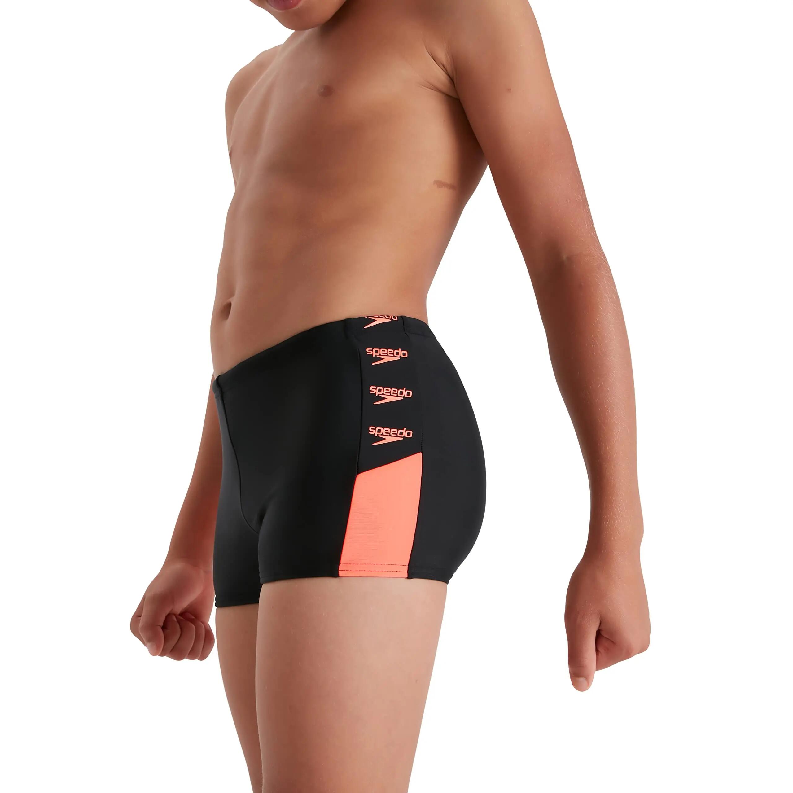Aquashort nuoto ragazzo - Boom Logo - nero/rosso 2/3