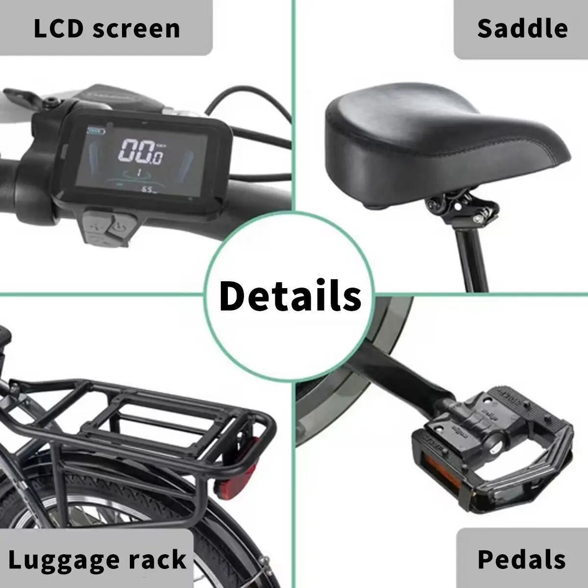 Skladací elektrický bicykel JOBOBIKE SAM s lítium-iónovou batériou 36 V 12,75 Ah 5/6