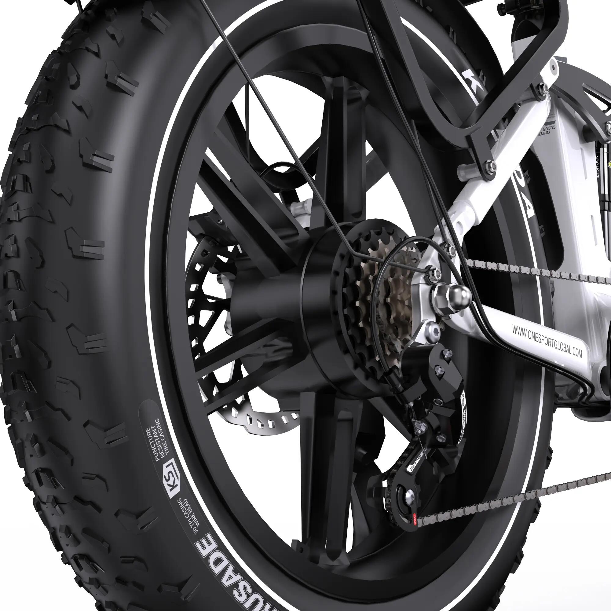 ONESPORT OT08 PRO, 48V 18Ah×2, 65N·m, 20", každý terén, hydraulické brzdy 10/10
