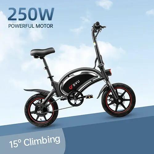 Elektrické kolo DYU D3F 14 palců, motor 250 W, baterie 36 V 10 Ah 5/6