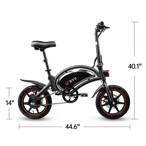 Elektrické kolo DYU D3F 14 palců, motor 250 W, baterie 36 V 10 Ah 4/6