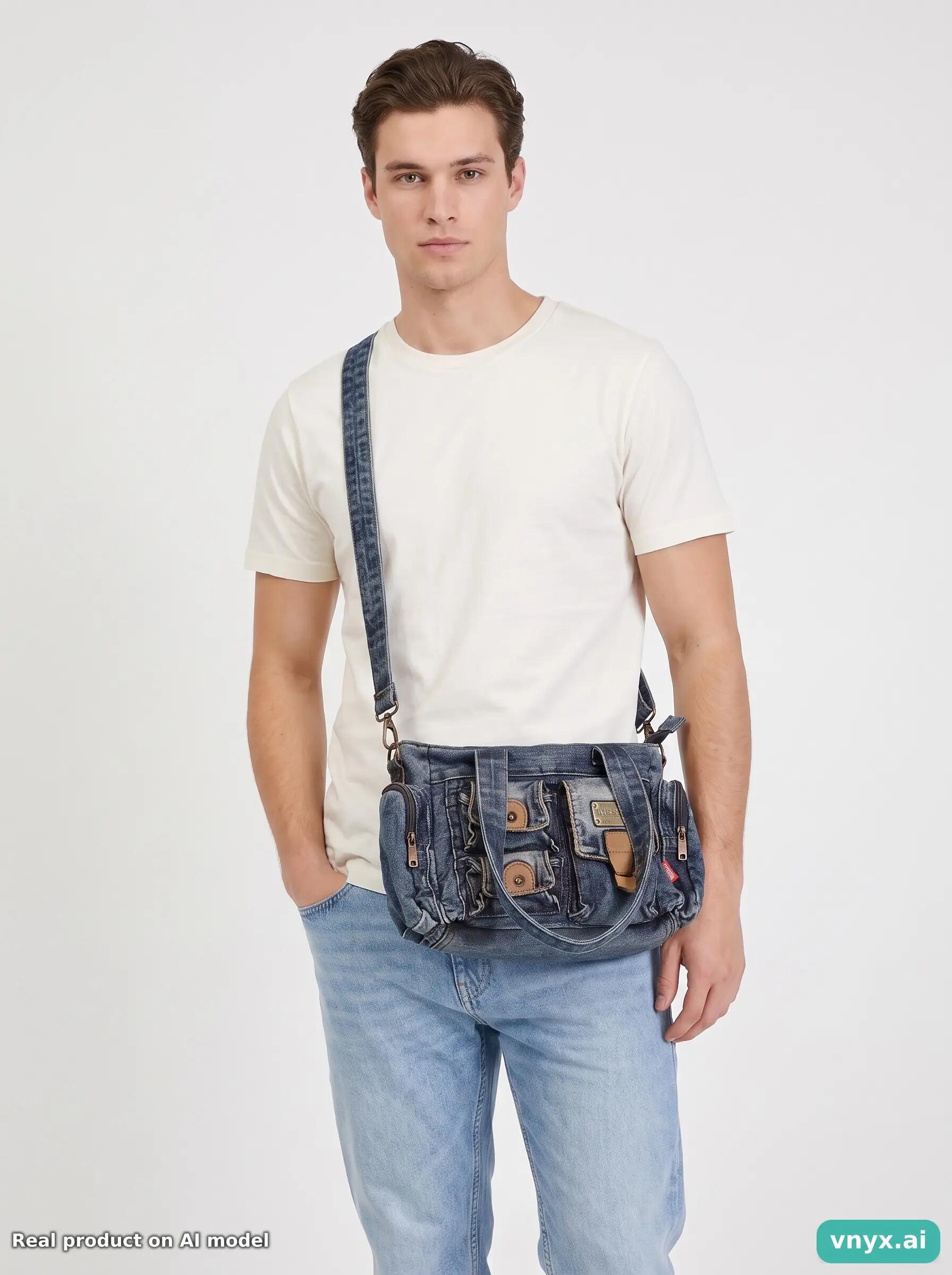 Second Life - Vintage Diesel Navy Bag Men One Size 2/3