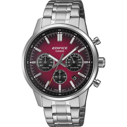 Casio Chronographe Montre Argent/Rouge EFR-575D-4AEF