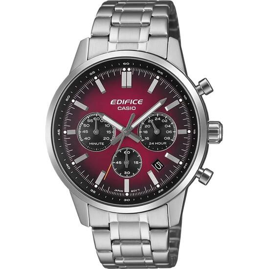 Casio Chronographe Montre Argent/Rouge EFR-575D-4AEF