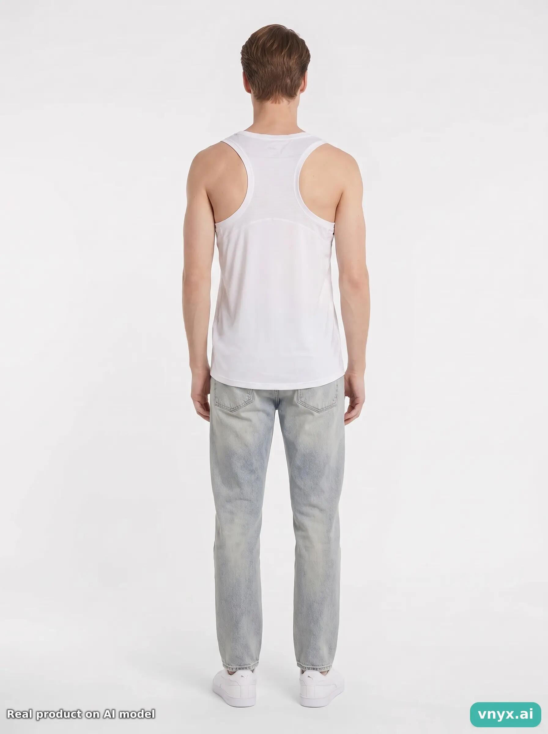 Second Life - Vintage Puma White Tank Top Men S 4/5