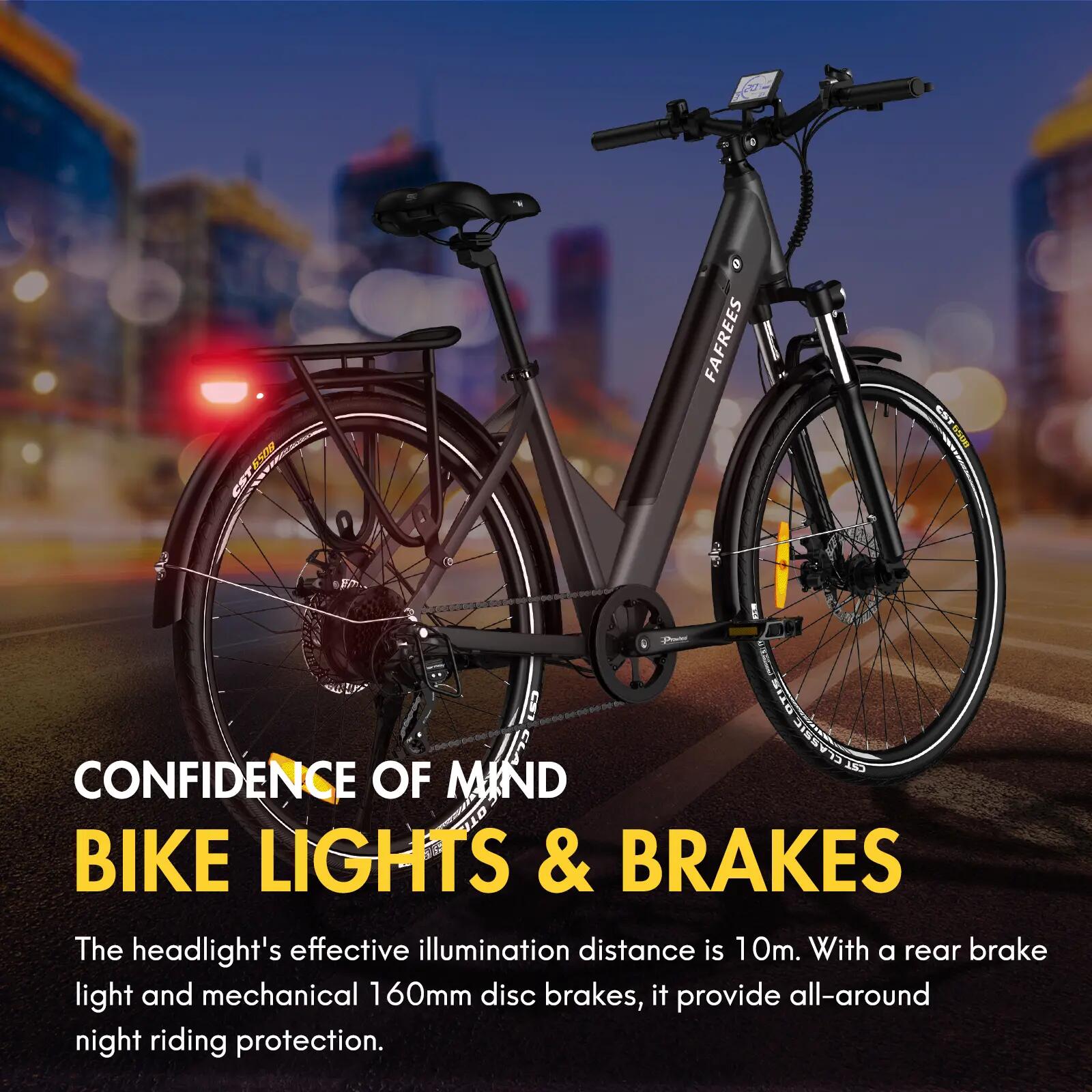 Mestský e-bicykel pre dospelých FAFREES F28 Pro 250W mechanické kotúčové brzdy 14/15