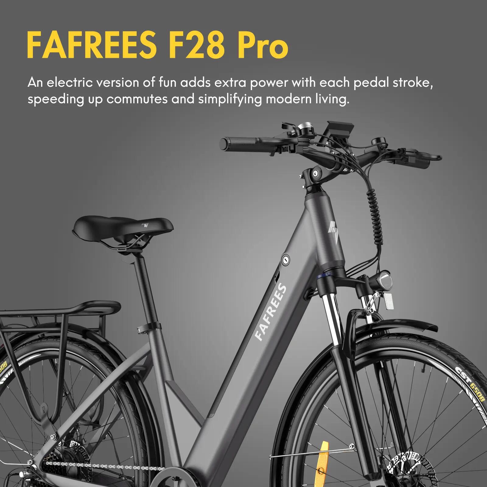 Mestský e-bicykel pre dospelých FAFREES F28 Pro 250W mechanické kotúčové brzdy 10/15