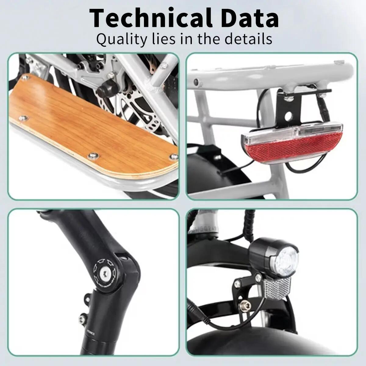 Elektrický nákladný bicykel JOBOBIKE Transer s batériou 48 V 15 Ah 5/6