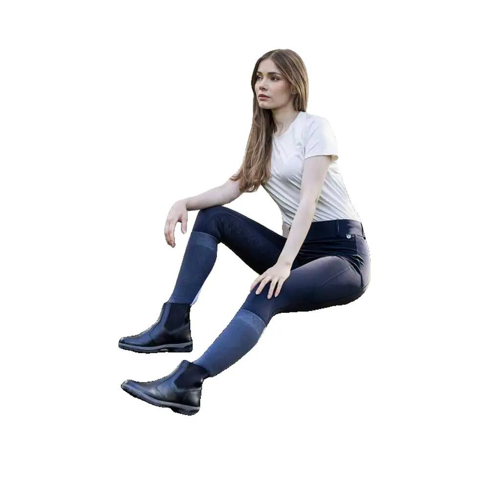 Leggings de equitação Horze Dea com grip silicone Azul 10/10