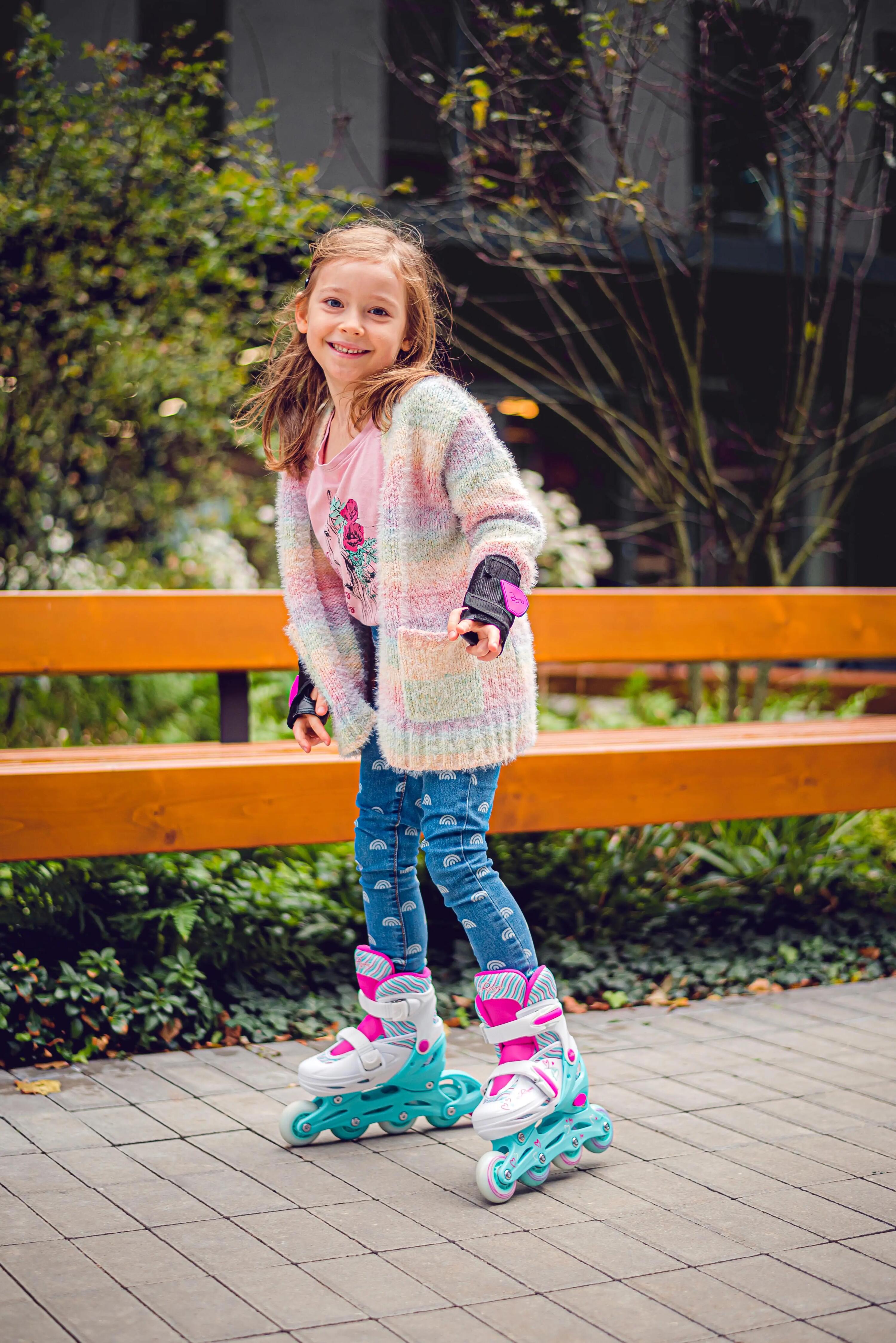 Raven Loret Patins de rodas ajustáveis 2 em 1 com rodas luminosas 6/8