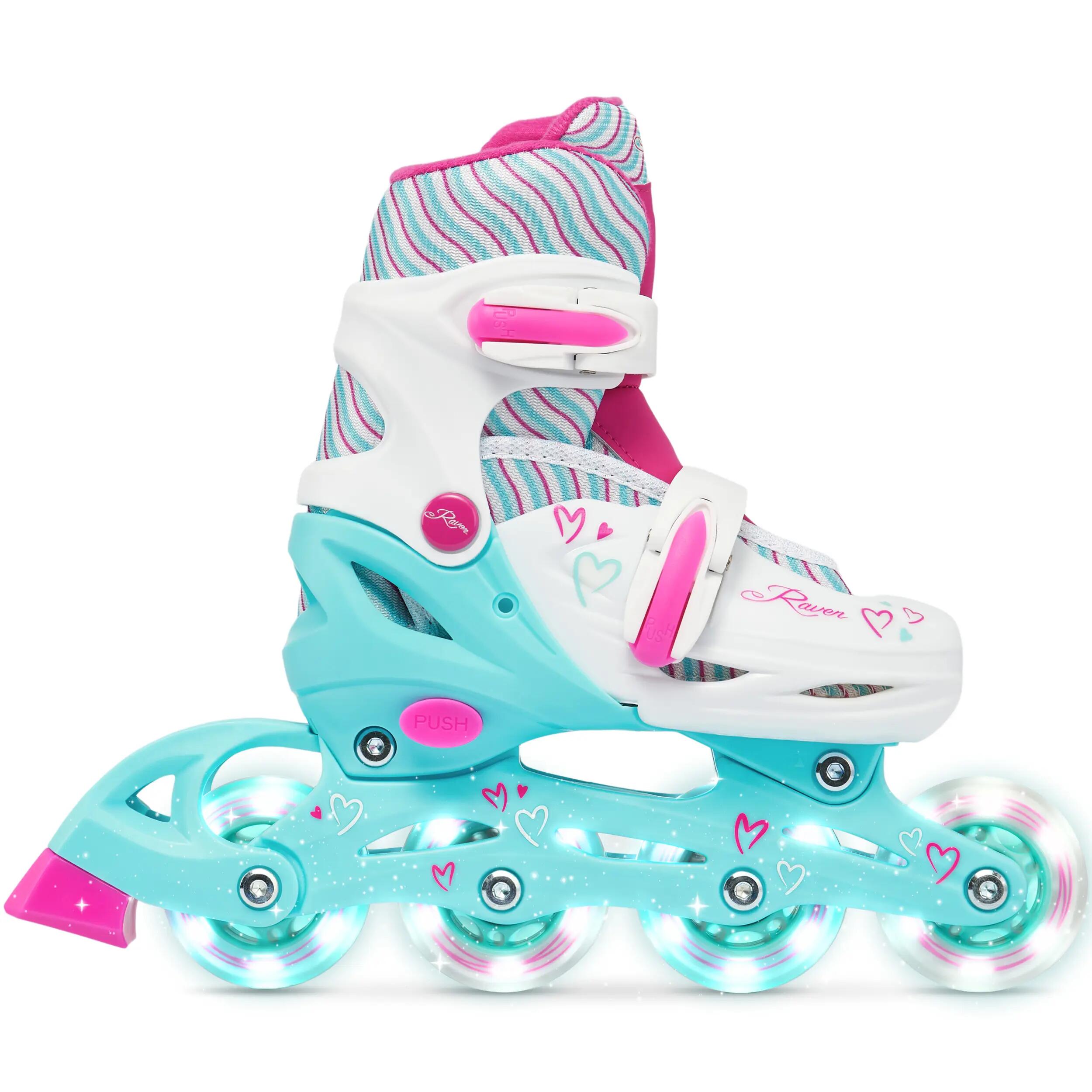 Patines Ajustables 3en1 Ruedas Luminosas Loret Blanco/Menta/Rosa 4/9