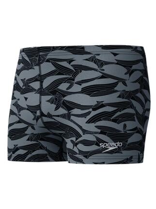 Short de bain Speedo Beachstar Square Leg homme Noir & Gris Multi