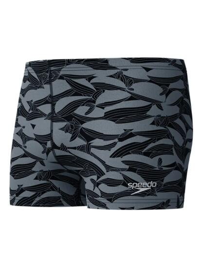 Short de bain Speedo Beachstar Square Leg homme Noir & Gris Multi