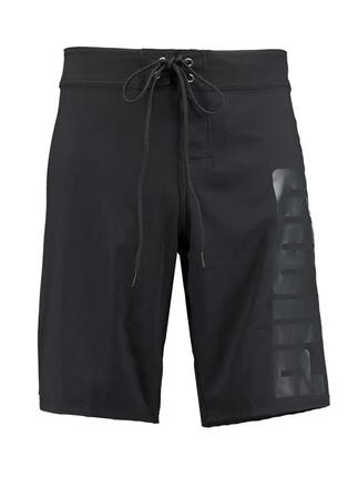 Short de bain long avec fermeture éclair pour homme Logo Noir