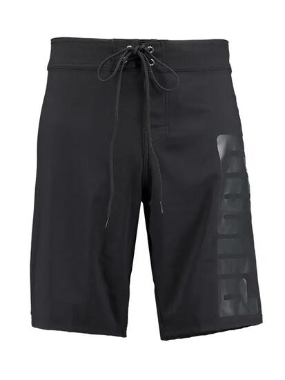 Short de bain long avec fermeture éclair pour homme Logo Noir